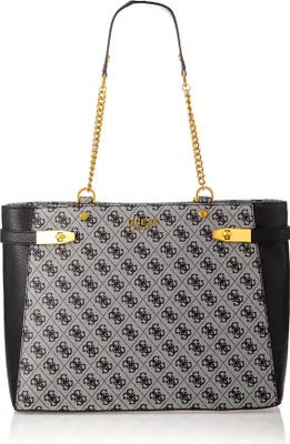Produktbild von Guess Zadie Logo Girlfriend Frauen Kunstleder 4G Logo Druck Tote Tasche Schwarz – Einheitsgröße / Schwarz
