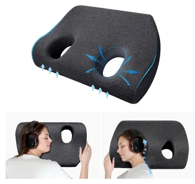 Produktbild von Kissen mit Ohrloch, Piercingkissen für Seitenschläfer, Memory Foam Kopfkissen zur Schmerzlinderung im Ohr, Ergonomisches Schlafkissen für Seitenschläfer