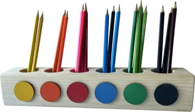 Produktbild von Holz Buntstiftsortierer ORGANIZER Montessori 6 Farben pädagogische Hilfsorganisation