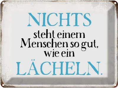 Produktbild von vianmo Blechschild 30x40 cm nichts steht so gut wie Lächeln Spruch Zitat