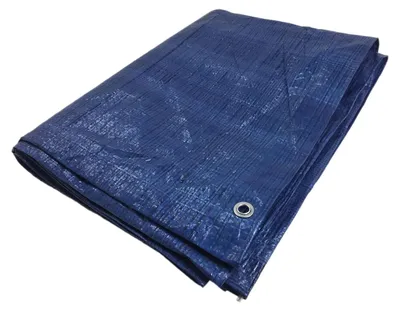 Produktbild von 4x Gewebeplane Abdeckplane Schutzplane 3 x 5 m blau PE reißfest wasserdicht
