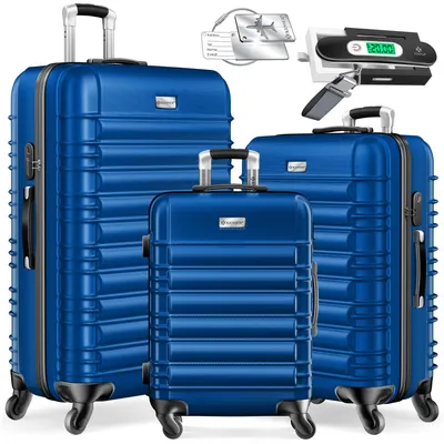 Produktbild von KESSER® 3tlg. Hartschalenkofferset Reisekofferset M-L-XL, 4 Rollen, inkl. Kofferwaage