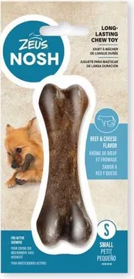 Immagine prodotto di Zeus Nosh Gioco da masticare forte per cani al gusto di carne e formaggio 15 cm 15 cm