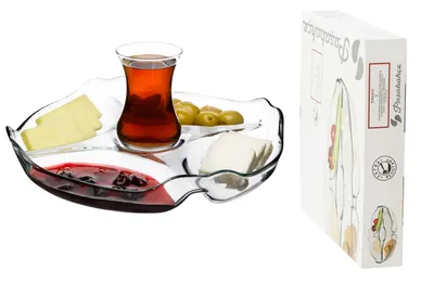 Obrázok produktu pre Sklenený tanier na občerstvenie transparentný 24 cm