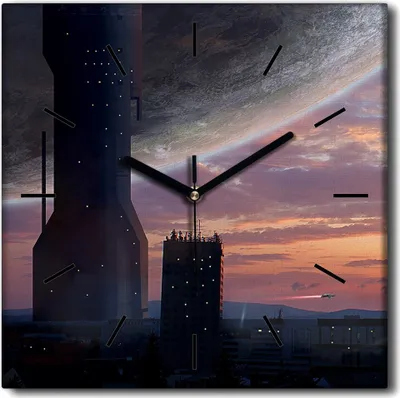 Produktbild von Coloray Uhr auf Leinwand 30x30 cm Wand Uhr Dekoration Wohnzimmer Segeltuch schwarze Hände -Landschaftsplanet.