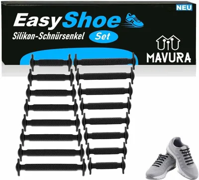 Obrázek produktu pro Silikonové tkaničky EasyShoe elastické bez zavazování sada rychloupínacích gumiček
