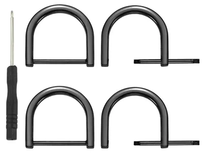 Produktbild von D-Ringe mit Schraubkarabiner - 4 Stück - 32 mm 1-1/4 Zoll - Schwarz