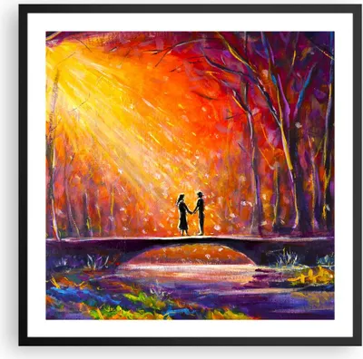 Produktbild von Gerahmtes Poster - Schwarzer Rahmen - Wald Baum Natur - 60x60 cm - Wand Bild - Wanddeko - Wandbilder - Kunstposter - Wandposter - Bilderrahmen - Bilder - Kunstdruck - Wandbild - P2BAC60x60-3965