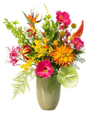 Produktbild von Emerald Künstlicher Blumenstrauß - Talusa | 75 cm, Handgebunden, für drinnen, Kunstblume, wie echt, Allergiker geeignet, pflanzliche Dekoration Praxis, Office & Wohnzimmer