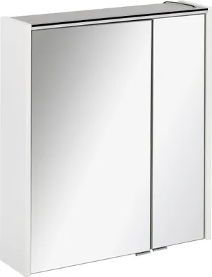 Produktbild von FACKELMANN LED Spiegelschrank DENVER / Badschrank mit gedämpften Scharnieren / Maße (B x H x T): ca. 60 x 68,5 x 16 cm / hochwertiger Schrank mit Spiegel und Beleuchtung fürs Bad / Korpus: Weiß