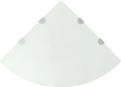 Produktbild von Eckablage mit Verchromten Halterungen Glas Weiß 45x45 cm