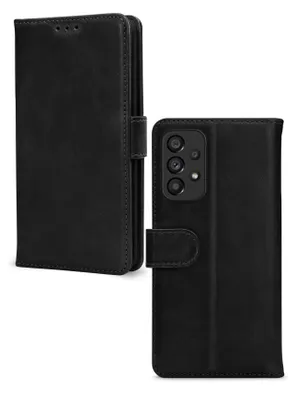 Produktbild von Mobilize Wallet Handyhülle für Samsung Galaxy A53 Hülle Echtes Leder Klapphülle Geldbörse - Schwarz
