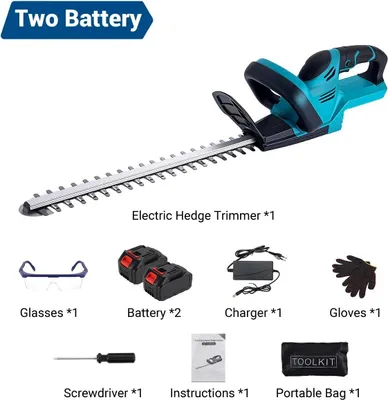 Produktbild von Schnurloser Heckenschneider - 18V Gartentrimmer - 2000W, 15000 U/min, 51 cm SK5-Klinge, verstellbarer Kopf, 2 Akkus