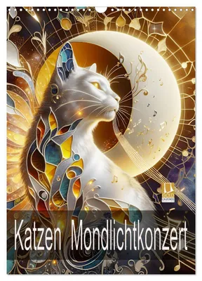 Produktbild von Katzen Mondlichtkonzert (Wandkalender 2027 DIN A3 hoch), CALVENDO Monatskalender