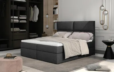 Obrázek produktu pro Boxspringová postel 140x200 ARLUNE - tmavě šedá