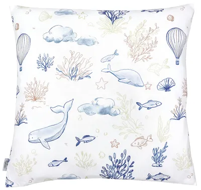 Produktbild von TupTam Kissenbezug Gemustert Bunte Kissenhüllen Dekokissen für Baby und Kinderzimmer, Farbe: Meerestiere, Größe: 50 x 50 cm