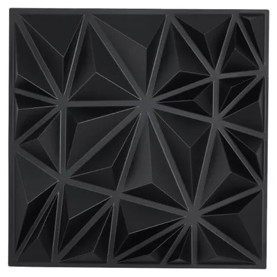 Image de VEVOR Panneaux muraux 3D, pack de 33, 11,81 x 11,81 pouces PVC, couverture de 32 pieds carrés, pour plafonds, chambres, salons, salles de jeux, noir mat