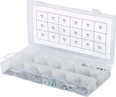 Obrázek produktu pro KS TOOLS Werkzeuge-Maschinen GmbH Sortiment ozubených podložek, M3-10, 720 ks (970.0240)