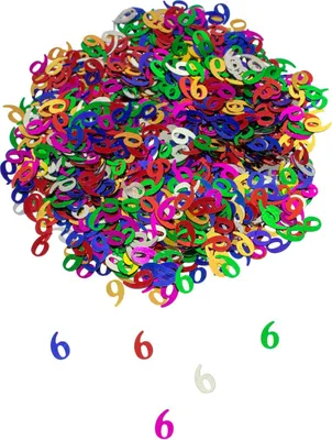 Produktbild von Oblique Unique Konfetti Zahl 6 Geburtstag Jubiläum +800 Stk. Streudeko Tisch Deko - bunt