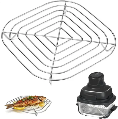 Productafbeelding van Heteluchtfriteuse grillrooster 20x20 cm, stapelbaar, roestvrij staal, voor keuken