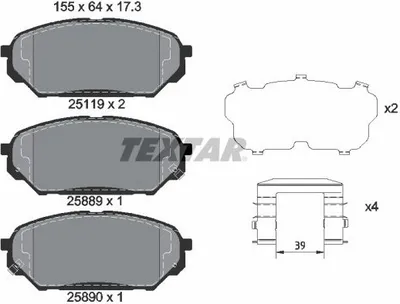Produktbild von Textar Bremsbeläge vorne für Hyundai ix55