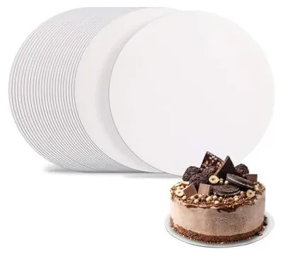 Produktbild von 25 Stück Tortenunterlage Rund, Cakeboard 30 cm Weiß,12inch Tortenplatte Pappe, Kuchenplatte Rund für Transport Kuchen und Präsentation von Kuchen bei Hochzeiten, Geburtstage und Hauspartys