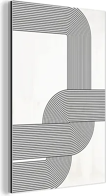 Obrázok produktu pre Nástenná dekorácia Kovový kovový obraz Wall Art 100x150cm Umenie - Minimalizmus - Čiernobiele Muchowow Hliníkové obrazy