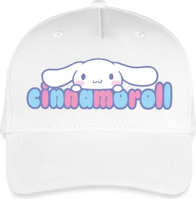 Produktbild von Spreadshirt Cinnamoroll Guckt Über Schriftzug Kinder Bio Basecap, One size, Weiß