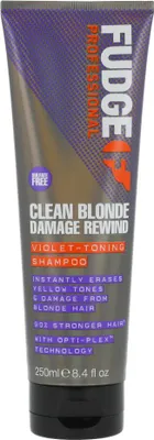 Obrázek produktu pro Fudge Professional Clean Blonde Damage Rewind Violet-Toning Shampoo tónovací šampon pro blond vlasy 250 ml