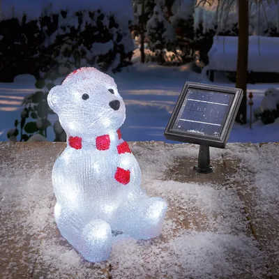 Produktbild von esotec Solarleuchte für außen Eisbär Willy Gartenfigur Weihnachten IP44 102123