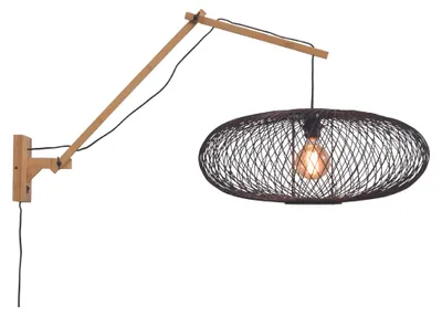 Produktbild von GOOD&MOJO Wandlampe Cango Naturel L Schwarz
