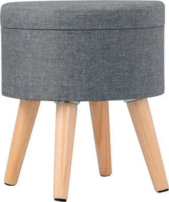 Obrázek produktu pro Happyment® sedací komoda s úložným prostorem - podnožka - úložný box taburet - sedací komoda s víkem - tmavě šedá - 32×32×36cm
