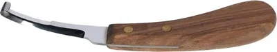 Obrázok produktu pre Kerbl Hufmesser zweischneidig, 85x12mm Klinge, rostfrei, ergonomischer Holzgriff