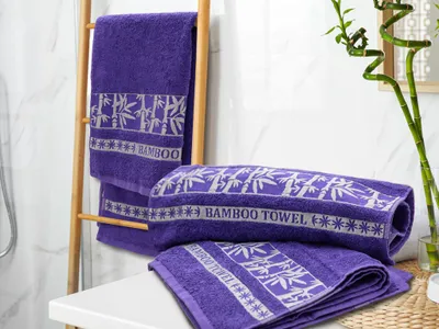 Obrázok produktu pre Bambusový uterák BAMBOO 50x90 cm fialový, 70% bambusové vlákno | 30% bavlna
