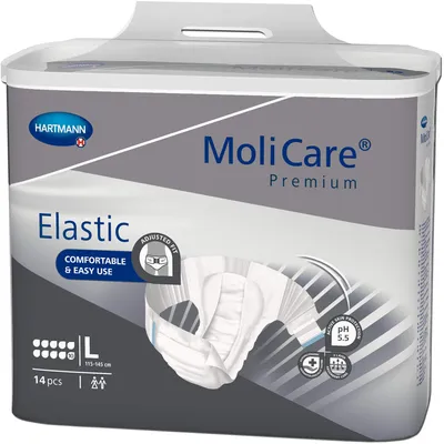 Image de Molicare Premium Slip Elastic 10 gouttes Large - 1 paquet de 14 protections