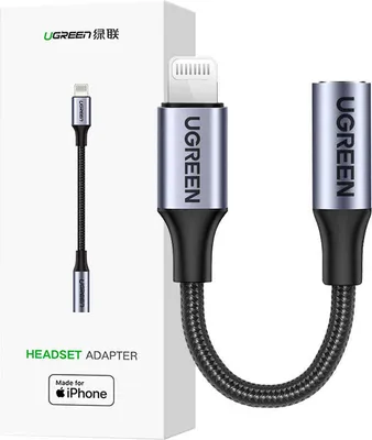 Immagine prodotto di Ugreen Us211 Adattatore audio da Lightning a Mini Jack 3,5Mm 0,1M (nero)