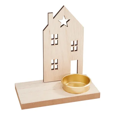 Produktbild von VBS Teelichthalter Weihnachtshaus 3 Teile, B6,5 x L12 x H13,5 cm, Weihnachtsdeko