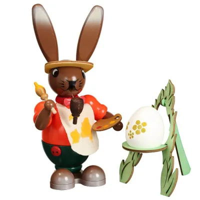 Produktbild von Räucherfigur Hase mit Staffelei bunt BxHxT 20x20x13cm NEU