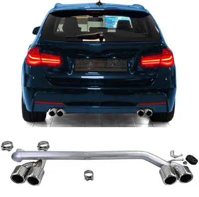 Produktbild von Auspuff Endrohr chrom Duplex 4 Rohr Look Umbau für BMW F30 F31 320 325 328 330