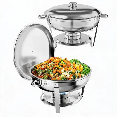 Produktbild von Chafing Dish 2 tlg Set 5L Warmhaltebeh?lter Edelstahl Buffet