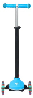 Immagine prodotto di Monopattino per bambini SucceBuy (3 ruote) a partire dai 3 anni, con ruote luminose, manubrio regolabile in altezza, pedana antiscivolo e telaio leggero in alluminio, adatto fino a 75 kg, blu