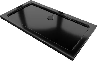 Produktbild von Mexen Flat rechteckige Duschwanne slim 140 x 70 cm, Schwarz, Siphon Schwarz - 40707014B