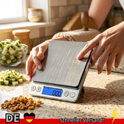 Produktbild von Digitalwaage 500g/3kg Schmuckwaage Feinwaage Backen
