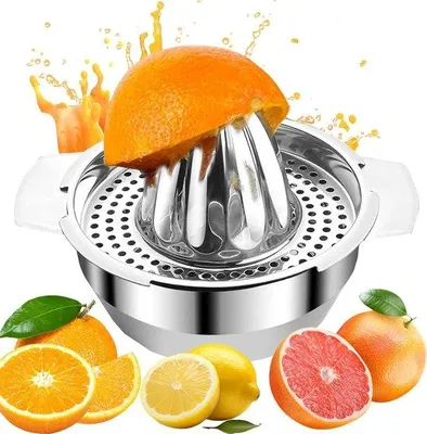 Immagine prodotto di Spremiagrumi in acciaio inossidabile per uso domestico con contenitore