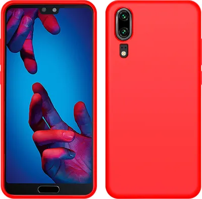 Produktbild von Huawei P20 Hülle, LaimTop Slim Flüssig Silikon Soft Gel Gummi Stoßfest Kratzfest Schutzhülle für Huawei P20 Rot