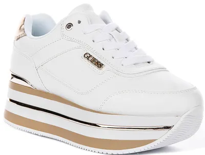 Produktbild von Guess Hansini Platform Sneakers In White For Women – 7 UK - 40 EU - 9.5 US / White