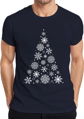 Produktbild von Schneeflocken Weihnachtsbaum - Weihnachten Weihnachtsgeschenk Christmas Herren T-Shirt, Navy, 3XL