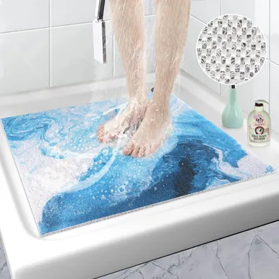 Produktbild von Duschmatte rutschfest 60 x 60 cm | Badewannenmatte waschbar | PVC Luffa Antirutschmatte