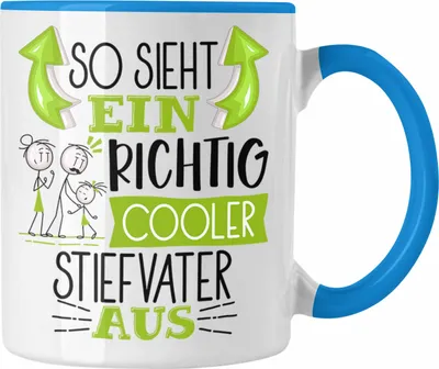 Produktbild von Trendation - Stiefvater Tasse Geschenk So Sieht Ein RIchtig Cooler Stiefvater Aus Geschenkidee Lustiger Spruch Geburtstag Becher Kaffeetasse Vatertag (Blau)