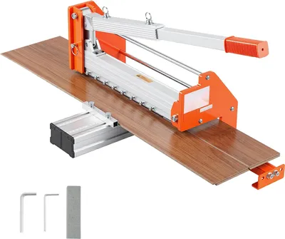 Produktbild von Laminat- & Vinylschneider - Bodenbelag-Schneidegerät - Schnittbreite 30,5 cm - Schnittstärke bis 12 mm - Aluminium-Hebel - Teleskopierbare Stützplatte - Für SPC/LVT/WPC